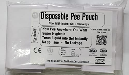 Dr. BOHRRAS 800ml Gel Travel Toilet Pee Pouch Bags - 10 Pack