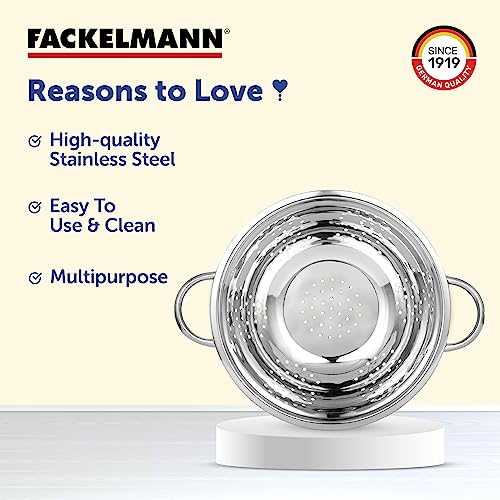 Durable Rust-Free Steel Colander by Fackelmann - 24CM
