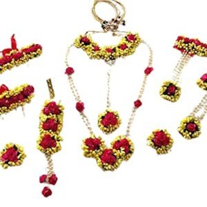 Elegant 10-Piece Women's Jewellery Set in Pearl Yellow and Red