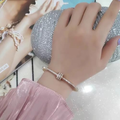 Elegant 18K Gold Plated Crystal Cuff Bracelet by Shining Diva