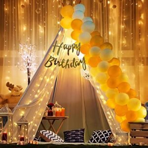 Elegant Birthday Decor Kit - 26 Pieces for Spouse, Cabana Tent with White & Gold Balloons
