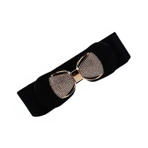 Elegant Black Rhinestone Waist Belt for Women by TOPPROSPER