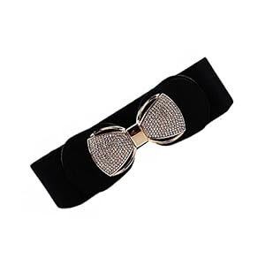 TOPPROSPER-Women-Belt-Casual-Belt-For-Dress-Skirt-Waist-rhinestone-Ladies-Designer-Waistband-belt-stretchable-belt-for-women-jeans-Free-Size-Black