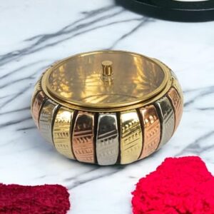 Elegant Brass Pooja Sindoor Kumkum Box - Single Pack