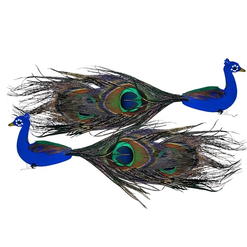 Elegant Home Decor: Set of Artificial Peacock PulGos
