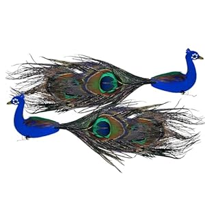PulGos-Artificial-Peacock-with-Long-Feathers--2-Piece-Set-for-Home-and-Temple-Decor-Adds-Elegance-and-Good-Luck-Perfect-Spiritual-and-Decorative-Item-Beautifully-Crafted-for-Enhanced-Aesthetics