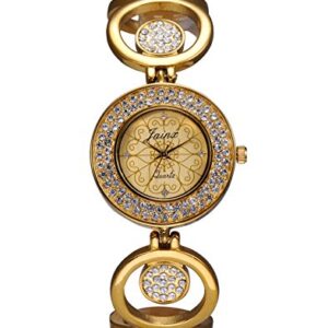 Elegant Jainx Women's Analog Bracelet Watch in Gold Plating
