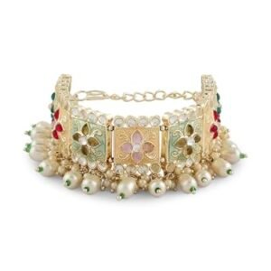 Elegant Multi-Color Kundan and Beads Bracelet by ZAVERI PEARLS