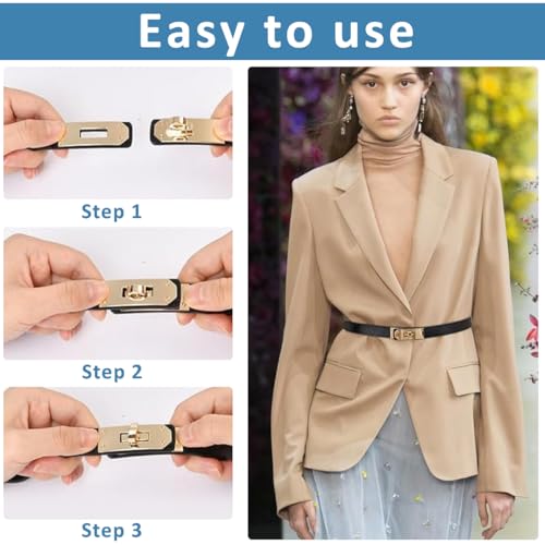 Elegant PALAY® Women’s PU Waist Belt for Slim Dress & Blazer Fit