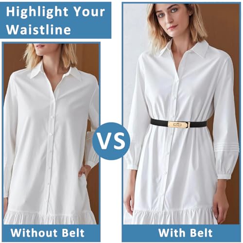 Elegant PALAY® Women’s PU Waist Belt for Slim Dress & Blazer Fit