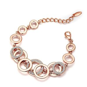 Elegant Rose Gold Crystal Bracelet for Women and Girls