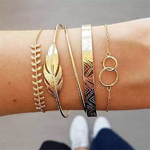 Elegant Set of 5 Gold Crystal Bangles for Women and Girls