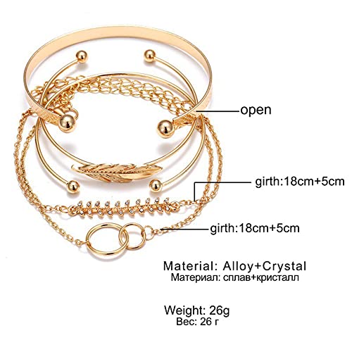 Elegant Set of 5 Gold Crystal Bangles for Women and Girls