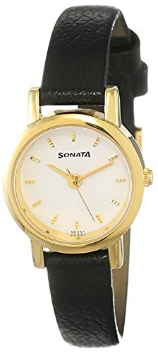 Elegant White Dial Women's Sonata Analog Watch - NM8976YL02W / NL8976YL02W