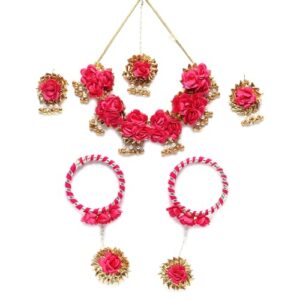 Elegant White Gold Pearl Floral Jewelry Set by ZENEME