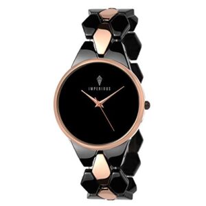 Elegant Women's Black Dial Analog Watch by Imperious Royal