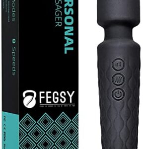 FEGSY Handheld Massager with 20 Modes, Rechargeable - Black