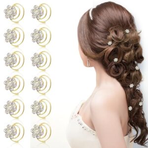"Flower Spiral Juda Pins Set for Bridal Hair - Pack of 12"
