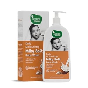 Mother-Sparsh-Milky-Soft-Baby-Body-Wash-400ml-With-Milk-Protein-Coconut-Oil-pH-Balanced-Paraben-free-Natural-Baby-Wash-Tear-Free-Formula-for-Baby-Bath