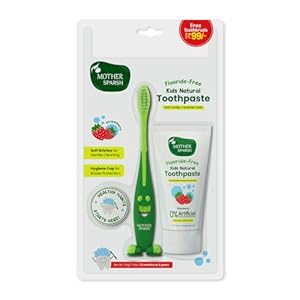 Mother-Sparsh-Toothpaste-for-Kids-50g-Strawberry-With-Free-Toothbrush-Strengthens-Gums-Whitens-Teeth-Preservative-Fluoride-Free-Baby-Toothpaste-Anti-Cavity-Enamel-Care