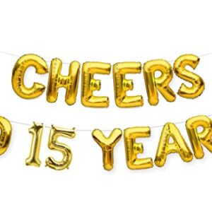 "Gold 15th Birthday Balloons Decorations for Boys, Men, Women, Girls - 16 inch"