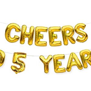 Gold 16th Anniversary Foil Balloons - Celebrating 5 Years of AR Giftzadda