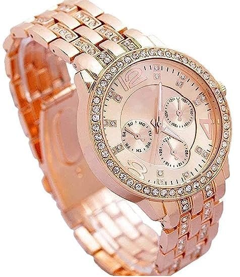 "Gold Analog Watch and Keychain Set for Women by SELLORIA"