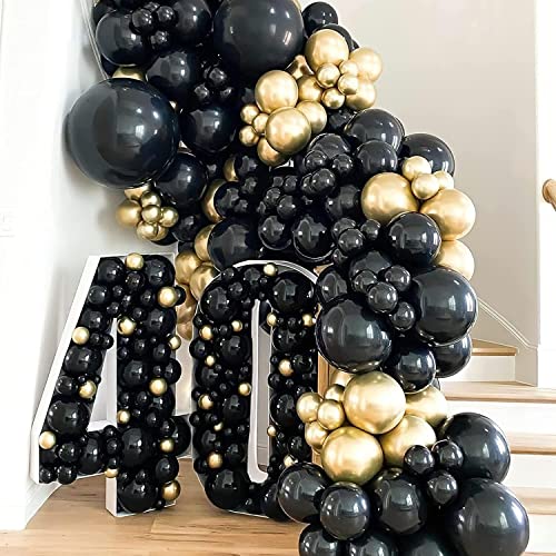 Gold and Black Party Balloons: 25pcs for Stylish Decor