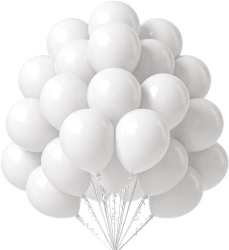 Gold and White Metallic Balloons for Parties - Pack of 25