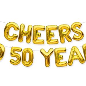 Gold "Cheers to 50" Balloon Decorations - AR Giftzadda - 16"