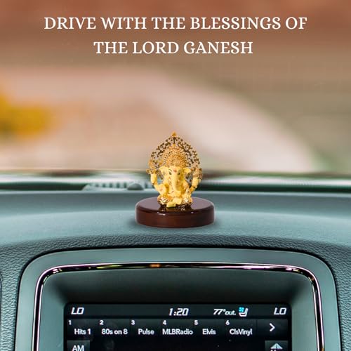 Gold Kalpavrikshya Ganesh Idol - 3 Inch by House of Wemy