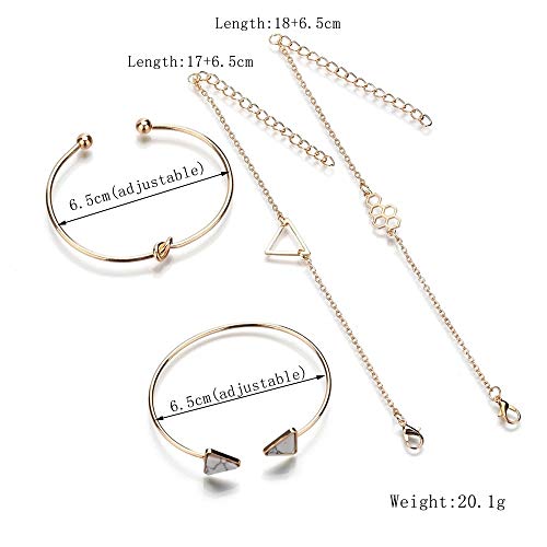 Gold Multilayer Charm Bangle Bracelet Set by Shining Diva