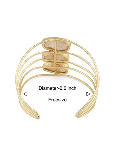 Gold Tone Designer Women’s Cuff Bracelet by ZAVERI PEARLS