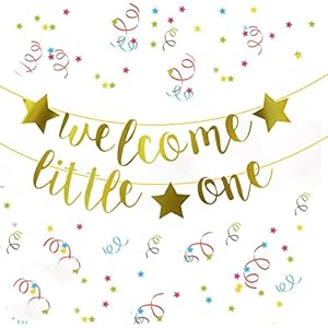 Party-Propz-Golden-Welcome-Little-One-Banner-Baby-Shower-Banner-for-Welcome-Home-Decoration-with-Welcome-Home-Banner-Welcome-Home-Decor-for-Baby-Shower-Baby-Shower-Decoration-Cardstock