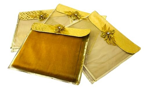 Golden Saree Cover Set - 8pc Storage Bags for Wardrobe