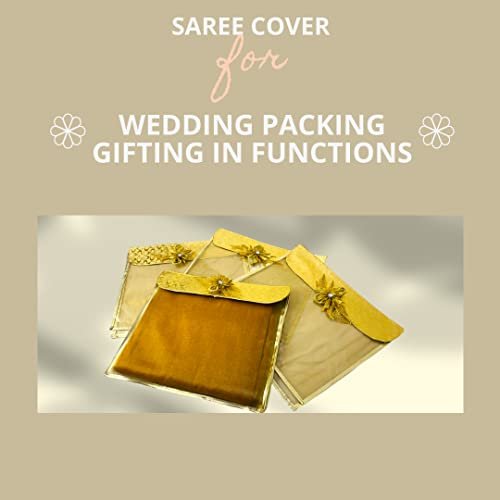 Golden Saree Cover Set - 8pc Storage Bags for Wardrobe