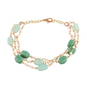 Green Beaded Ethnic Bracelet for Women by ZAVERI PEARLS