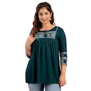 Avayayat-Womens-Rayon-Classic-Heavy-Embroidery-Top-with-Beautifull-Tassels-at-Front-and-on-Both-Sleeves-Regular-Fit-Office-Wear-Festival-Tunic-Tops-for-Jeans-Summer