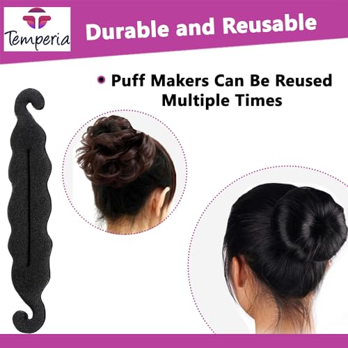 Hair Bun and Puff Maker Set for Women - 2 Piece Set