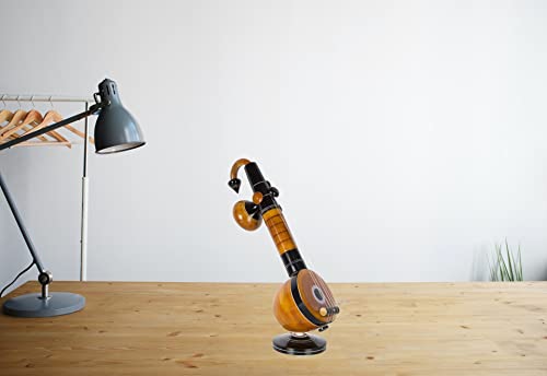 Handcrafted Eco-Friendly Eucalyptus Wooden Veena Home Decor Piece in Brown (9x9x27 cm)