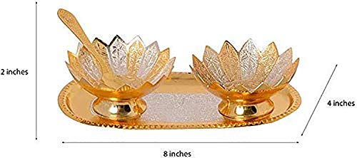 Handcrafted Metal Floral Dessert Bowls Set of 5 by Interlife