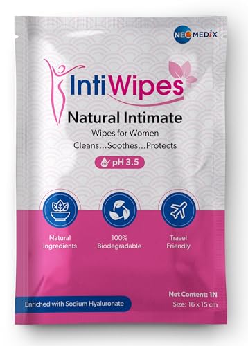 Intiwipes Biodegradable Women's Intimate Wipes, pH Balanced