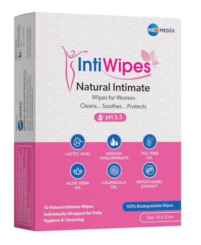 Intiwipes Biodegradable Women's Intimate Wipes, pH Balanced