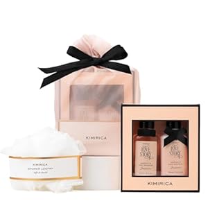 Kimirica-Nothing-But-Love-Duo-Potli-gift-set-Fragnance-of-Gardenia-and-Night-Blooming-Jasmine-Perfect-Valentines-gift-set-Contains-Shower-gel-Body-Lotion-Loofah-and-Resuable-Potli