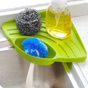Large Green Kitchen Sink Corner Organizer Tray by Inditradition