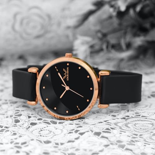 Louis Devin Women's Analog Watch with Silicone Strap