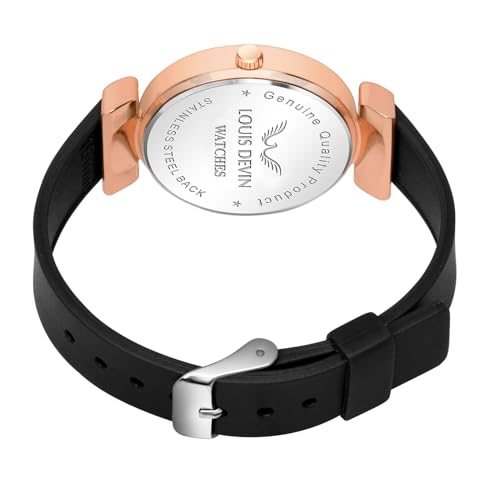 Louis Devin Women's Analog Watch with Silicone Strap