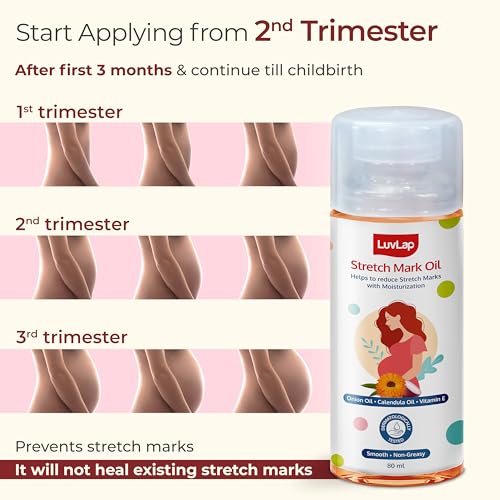 LuvLap Pregnancy Stretch Mark Oil - 80ml, Safe & Effective