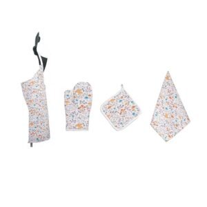 Luxurious 4-Piece Cotton Kitchen Linen Gift Set by SPACES Splendor