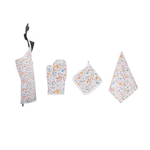 Luxurious 4-Piece Cotton Kitchen Linen Gift Set by SPACES Splendor